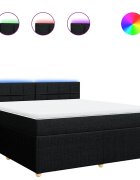 vidaXL Box spring postel s matrací černá 180x200 cm textil
