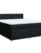 vidaXL Box spring postel s matrací černá 200x200 cm textil