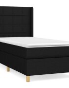 vidaXL Box spring postel s matrací černá 80 x 200 cm textil