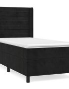 vidaXL Box spring postel s matrací černá 90x190 cm samet