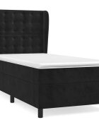 vidaXL Box spring postel s matrací černá 90x190 cm samet
