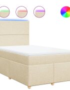 vidaXL Box spring postel s matrací krémová 120x200 cm textil