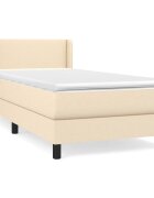 vidaXL Box spring postel s matrací krémová 140x190 cm textil