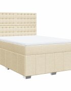 vidaXL Box spring postel s matrací krémová 140x200 cm textil