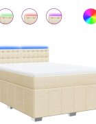 vidaXL Box spring postel s matrací krémová 140x200 cm textil