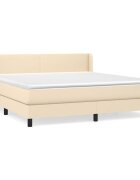 vidaXL Box spring postel s matrací krémová 160x200 cm textil