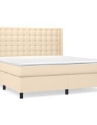 vidaXL Box spring postel s matrací krémová 180x200 cm textil