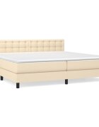 vidaXL Box spring postel s matrací krémová 200x200 cm textil