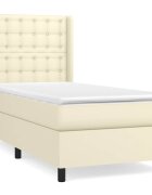 vidaXL Box spring postel s matrací krémová 80 x 200 cm umělá kůže