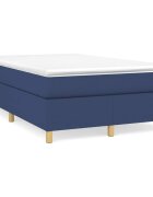 vidaXL Box spring postel s matrací modrá 120x200 cm textil