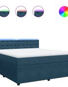 vidaXL Box spring postel s matrací modrá 180 x 200 cm samet