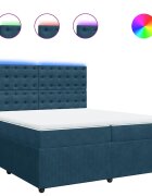 vidaXL Box spring postel s matrací modrá 200 x 200 cm samet