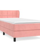 vidaXL Box spring postel s matrací růžová 100x200 cm samet