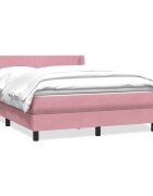 vidaXL Box spring postel s matrací růžová 160x210 cm samet