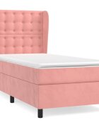 vidaXL Box spring postel s matrací růžová 80 x 200 cm samet
