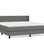 vidaXL Box spring postel s matrací šedá 160x200 cm umělá kůže