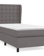vidaXL Box spring postel s matrací šedá 90x190 cm umělá kůže