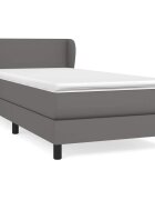 vidaXL Box spring postel s matrací šedá 90x200 cm umělá kůže