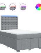 vidaXL Box spring postel s matrací světle šedá 120x190 cm textil