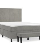 vidaXL Box spring postel s matrací světle šedá 140x200 cm samet