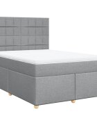 vidaXL Box spring postel s matrací světle šedá 160 x 200 cm textil