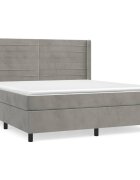 vidaXL Box spring postel s matrací světle šedá 160x200 cm samet