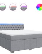 vidaXL Box spring postel s matrací světle šedá 180 x 200 cm textil