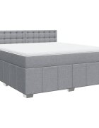 vidaXL Box spring postel s matrací světle šedá 180 x 200 cm textil