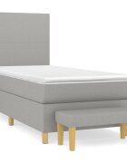vidaXL Box spring postel s matrací světle šedý 100 x 200 cm textil
