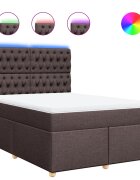 vidaXL Box spring postel s matrací tmavě hnědá 160x200 cm textil