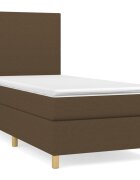 vidaXL Box spring postel s matrací tmavě hnědá 80x200 cm textil