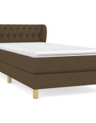 vidaXL Box spring postel s matrací tmavě hnědá 90x190 cm textil