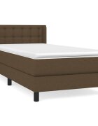 vidaXL Box spring postel s matrací tmavě hnědá 90x200 cm textil