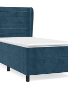 vidaXL Box spring postel s matrací tmavě modrá 100x200 cm samet