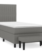vidaXL Box spring postel s matrací tmavě šedá 80 x 200 cm textil