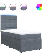 vidaXL Box spring postel s matrací tmavě šedá 90x200 cm samet