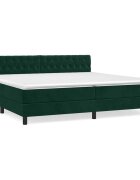 vidaXL Box spring postel s matrací tmavě zelená 200x200 cm samet