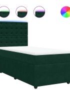 vidaXL Box spring postel s matrací tmavě zelená 90x190 cm samet