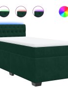 vidaXL Box spring postel s matrací tmavě zelená 90x190 cm samet
