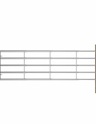 vidaXL Brána na pastvinu ocelová 5 tyčí (115–300) x 90 cm stříbrná