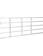 vidaXL Brána na pastvinu ocelová 5 tyčí (150–400) x 90 cm stříbrná