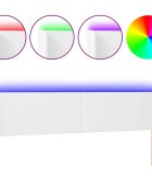 vidaXL Čelo postele s LED bílé 183 x 16 x 78/88 cm umělá kůže