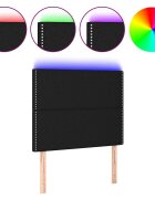 vidaXL Čelo postele s LED černé 100x5x118/128 cm textil