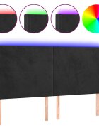 vidaXL Čelo postele s LED černé 163 x 16 x 118/128 cm samet