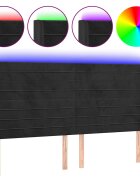 vidaXL Čelo postele s LED černé 183 x 16 x 118/128 cm samet