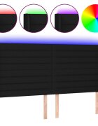 vidaXL Čelo postele s LED černé 183 x 16 x 118/128 cm textil