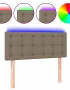 vidaXL Čelo postele s LED taupe 100x5x78/88 cm textil