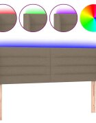 vidaXL Čelo postele s LED taupe 147 x 16 x 78/88 cm textil