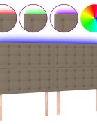 vidaXL Čelo postele s LED taupe 180x5x118/128 cm textil