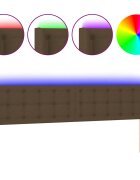 vidaXL Čelo postele s LED tmavě hnědé 183 x 16 x 78/88 cm textil